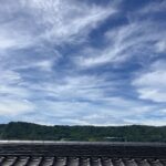 長野県東御市アライグマ駆除 現場屋根からの青空